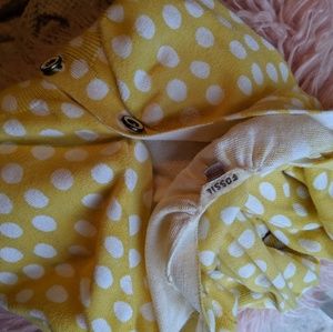 Fossil Sweaters - Fossil yellow & white polka dot cardigan sweater M Fossil Sweaters - Fossil yellow & white polka dot cardigan sweater M